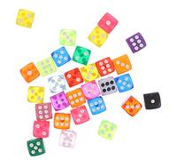 CLISPEED 30pcs Transparent Multi Colored Resin Dice Cubic Game Dice for Party Accessories Board Games Gambling Gatherings Family Fun