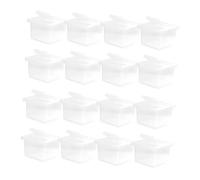 CLISPEED 30pcs Transparent Reptile Feeding Box with Platform Animal Habitat Hatching Cage for Spiders Small Insects Lizards Turtles and Snails Secure and Easy-clean Terrarium Container