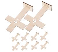 CLISPEED 30pcs Unfinished Wooden Crosses for DIY Crafts with Base Natural Wood Grain Table Centerpiece Decor for Communion Christmas Church Projects Handcarved Sustainable Cross Cutouts