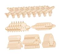 CLISPEED 32pcs Outer Space Wooden Cutouts DIY Craft Chips for Birthday Party Decorations Creative Paintable Astronaut Rocket Planet Shapes Home Decor Supplies
