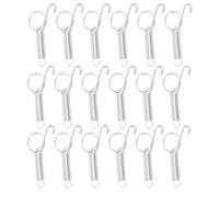 CLISPEED 32pcs Stainless Steel Spring Latch Hook for Dog and Cat Cage Doors with Rust Resistant and Anti-Oxidation Finish, Effortless Door Operation for Secure Small Animal Enclosures
