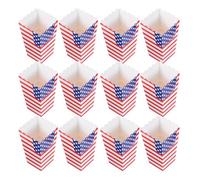 CLISPEED 36pcs Independence Day Popcorn Box Disposable Party Popcorn Boxes for Usa Party Decoration American Flag Holders for Movie Night Snack