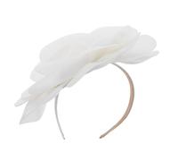 CLISPEED 3d Flower Fascinator Headband Versatile White Elegant for Women Polyester Fiber Floral Headpiece with Timeless Style for Casual Ensembles and Bridal Showers