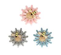 CLISPEED 3Pcs Alloy Bee Brooch Pin Set with Enamel and Resin Coating, Honeybee and Daisy Flower Pins for Women’S Clothing Accessories, Random Finish, Suitable for Jackets and Random Color