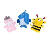 CLISPEED 3pcs Animal Shower Mitts Exfoliating Bath Scrubbers with Reinforced Edges Soft Gentle Gloves for Boys and Hanging Design for Easy Storage and Daily Use