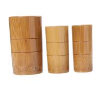 CLISPEED 3pcs Bamboo Cupping Cups for Fire Therapy Vacuum Massage Sturdy Carbonized Bamboo Material Small Medium Large Portable Traditional Chinese Cupping Tools for Simple Massage
