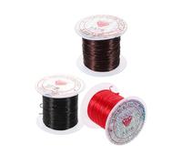 CLISPEED 3pcs Black Elastic Thread for Jewelry Making with High Elasticity and Excellent Flexibility, Flat Stretch Cord for Beaded Bracelets, Necklaces, and Ornament String Crafting