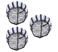 CLISPEED 3Pcs Black Lace Wig Caps Breathable Mesh Dome Style Wig Nets for Hair Extensions Lightweight Hair Net Caps Suitable for Daily Wear and Styling