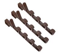 CLISPEED 3pcs Brown Over Door Hooks Set, No-Trace Multi-Function Door Back Coat Hooks for Hanging Hats, Towels, and Clothes, Suitable for Bedroom and Bathroom Organization