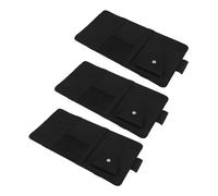 CLISPEED 3pcs Car Sun Visor Organizer Bag with PU Leather Multi-function Storage Pouch for Cards Sunglasses Clip Driving License Insurance Pocket Black Holder for Cars and Trucks