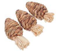 CLISPEED 3pcs Carrot Shaped Grass Chew for Small Pets Including Guinea Pig and Hamster, Natural Material to Stress and Promote Fun and Exercise
