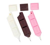 CLISPEED 3pcs Creative Chocolate Shaped Ballpoint Pens for Smooth Writing School Supplies Party Stationery Cartoon Decorative Pens in White Coffee Pink
