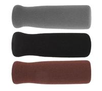 CLISPEED 3pcs Crutch Handle Grips Protective Non-Slip Nitrile Rubber Walking Stick Handle Covers for Elderly Outdoor Use Black Brown