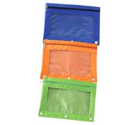 CLISPEED 3Pcs Detachable Binder Pencil Pouches with Transparent Oxford Cloth Multi-Functional Document and Pen Storage Bags for School Office Organization