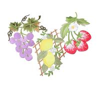 CLISPEED 3pcs Fruit Embroidery Applique Patches Repair Decorations for Jackets Clothes with Strawberry Grape Lemon Motifs DIY Craft Sewing Patches for Clothes Embellishment and Concealment