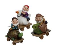 CLISPEED 3Pcs Garden Gnomes Resin Miniature Naughty Dwarf Figurines for Outdoor Patio Lawn Decor Compact Adorable Fairy Garden Ornaments