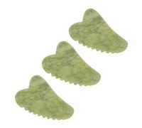 CLISPEED 3pcs Heart-Shaped Jade Gua Sha Facial Tools for Face Massage and Puffiness Reduction Portable Skin Scraping Board for Spa-Like Skin Care Enhance Elasticity and Blood Flow