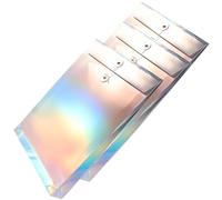 CLISPEED 3pcs Hologram Paper File Folder Organizer Receipt Organizer Bag Practical File Tie Closure A4 Document Pouches for Home Storage and Student Use