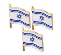 CLISPEED 3pcs Israel Flag Lapel Pin Creative Israeli National Brooch Durable and Eye Catching Design for Creative Expression Patriotic Badge for Clothing and Accessories