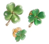 CLISPEED 3PCS Leaf Brooch Pins Lightweight Safety Clasp Compact Clothing Decoration Buttons for Dresses Cardigans Shawls DIY Sewing Accessories with Luck Symbol