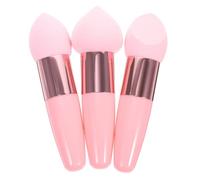 CLISPEED 3pcs Makeup Sponge Pens Set with Slant Cut and Heart Shape, Pink Cosmetic Tools for Blending Powder and Foundation, Soft Cosmetic Accessories for Professional and Personal Use