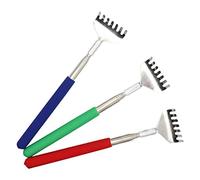 CLISPEED 3pcs Metal Back Scratcher Set with Extendable Telescopic Handles and Soft Grips for Relieving Pressure and Reaching Hard-to-Reach Places Portable Massage Tools for Home and Office