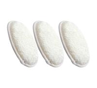 CLISPEED 3pcs Natural Loofah Exfoliating Body Scrubber Pads with Cotton Cloth, Ergonomic Design and Quick Dry, Beige Shower Sponges for Skin and Back Exfoliation, Suitable for Skin Types