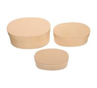 CLISPEED 3pcs Oval Kraft Paper Boxes Packaging Boxes Candy Container Khaki Kraft Paper Oval Storage Easy to Carry for Cakes and Candies