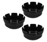 CLISPEED 3pcs Portable Outdoor Ashtrays Black Retro Design Plastic Ashtray Buckets for Restaurant Bar Patio Prevents Scattering Easy to Clean Stylish Minimalist