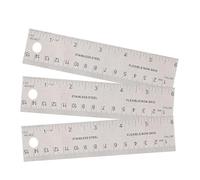 CLISPEED 3Pcs Portable Rulers with Cork Backing Double Scale Printed Measuring Tools for Students Office School Lightweight Straight Edge