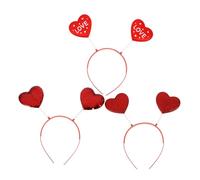 CLISPEED 3pcs Red Heart Sequin Hairbands for Adults Valentine's Day Party Head Decor Romantic Carnival Accessories and Festive Hair Accessory
