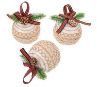 CLISPEED 3pcs Shatterproof Christmas Balls Festive Hanging Ornaments for Tree Foam Decor for DIY Garland Wreath Reusable Holiday Decorations