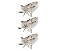 CLISPEED 3pcs Silver Copper Bird Food Clips with Strong Bite Force and Easy Installation, Fruit and Vegetable Holder for Bird Cages, Suitable for Parrots and Budgies