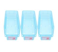CLISPEED 3pcs Stackable Portable Pill Case Medicine Storage Box Organiser with Blue Plastic Material for Medicine Organization, Suitable for Drawers and Travel Use