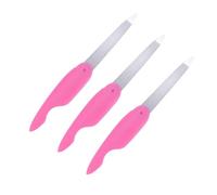 CLISPEED 3pcs Stainless Steel Nail File Buffer Folding Nail Tools for Gel Manicure