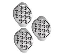 CLISPEED 3pcs Stainless Steel Snail Dish Tray with Grooves for Seafood Serving Non-slip Escargot Plate for Oysters Shellfish Sushi and Daily Use