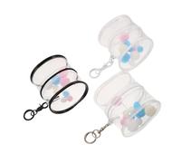 CLISPEED 3pcs Storage Bag Keychain for Dolls Action Figures Portable Hanging Pouch Organizer Toy Bag PVC Display Case for Travel and Organization