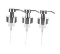 CLISPEED 3Pcs Threaded Stainless Steel Soap Pump Heads for Shampoo Dispenser Bottles Rust Resistant Foaming Lotion Pump Replacement for Bathroom and Kitchen Use