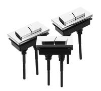 CLISPEED 3pcs Toilet Tank Dual Flush Push Button Replacement Rectangular Silver Plastic Flush Button for Standard Cisterns Bathroom Toilet Spare Parts