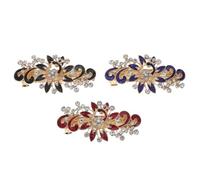 CLISPEED 3pcs Wedding Bridal Hairpins Rhinestone Headdress Multi Peacock Hair Clips for Women Elegant Hair Accessories for Weddings Parties and Special Events