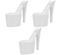 CLISPEED 3pcs White High Heel Shaped Flower Pots, Small Plastic Planters with Stable Base, Multi Plant Compatible and Space Saving, for Home and Entryway Decor