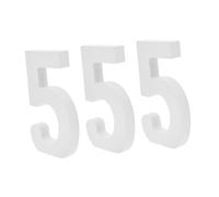 CLISPEED 3pcs White Wood Number Slices Unfinished Wooden Number Signs for Birthday Wedding Centerpiece Craft Decor Photo Props Home DIY Projects