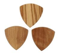 CLISPEED 3pcs Wood Guitar Pick Triangle Shape Bass Plectrum Instrument Accessory for Acoustic Electric Guitar Playing Music