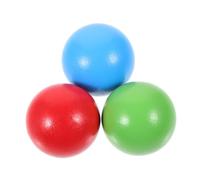 CLISPEED 3pcs Wooden Croquet Balls Natural Wood for Outdoor Lawn Games Garden Parties Teamwork Building Recreational Sports Set Red Blue Green
