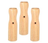 CLISPEED 3Pcs Wooden Foosball Table Handles Octagon Non-Slip Real Wood Grips Replacement Parts for Table Soccer Game Accessories