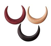 CLISPEED 3pcs Wooden Hair Sticks Moon Shaped Fork Hair Accessories for Women Natural Bun Holders with Creative Crescent Design Elegant Hairstyle Decoration Gift
