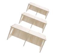 CLISPEED 3pcs Wooden Pet Cabin Hamster House Hideaway Multi-chamber Shelter for Small Pets Hedgehogs Mice Use As Hamster Hideout