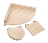 CLISPEED 3pcs Wooden Pet Springboard Set for Parrots and Rats, Climbing Board for Exercise Balance and Keeping Birds Busy, Suitable for Hamsters and Small Animals
