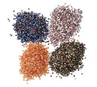 CLISPEED 4 Packs Nail Tip Rhinestones Multi-Color Micro Drill Gems for DIY Manicure Nails Decoration Suitable for Natural Home and Salon Use Creative Craft Embellishments