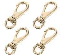 CLISPEED 4 Pcs Brass Swivel Lobster Claw Hooks with Quick and Easy Attachment for Bags and Keys, Versatile Macrame and Lanyard Clips in Golden Finish